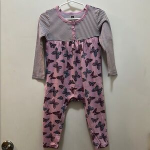 Tea Collection Pretty Lavender Butterfly Kids Footless One Piece
